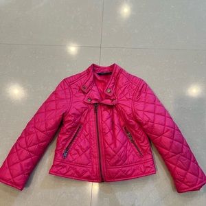 Polo pink toddler puffer moto jacket